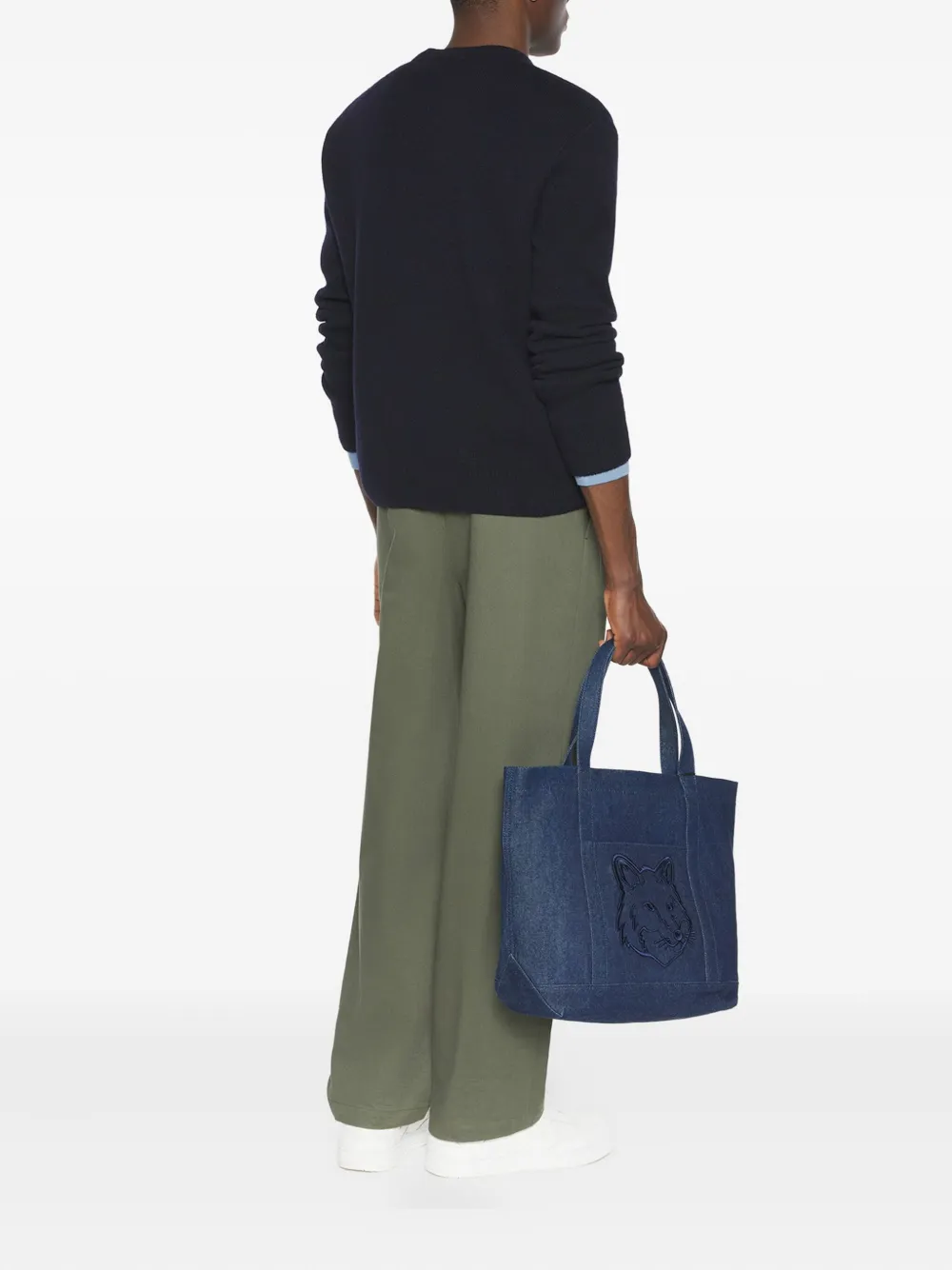 Maison Kitsuné Fox-head Embroidered Sweatshirt In Black