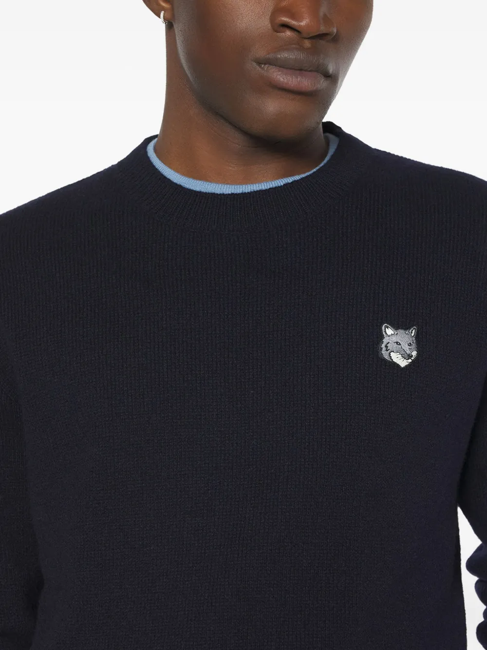 Maison Kitsuné Fox-head Embroidered Sweatshirt In Black