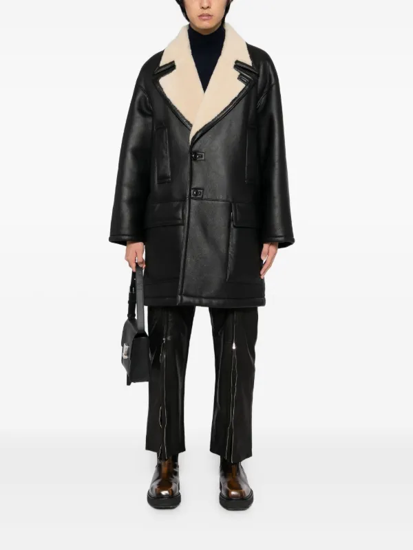 ジャケット・アウター YOKE REVERSIBLE & DETACHABLE MOUTON COAT Yoke Mouton Reversible Coat | Black | FARFETCH BN