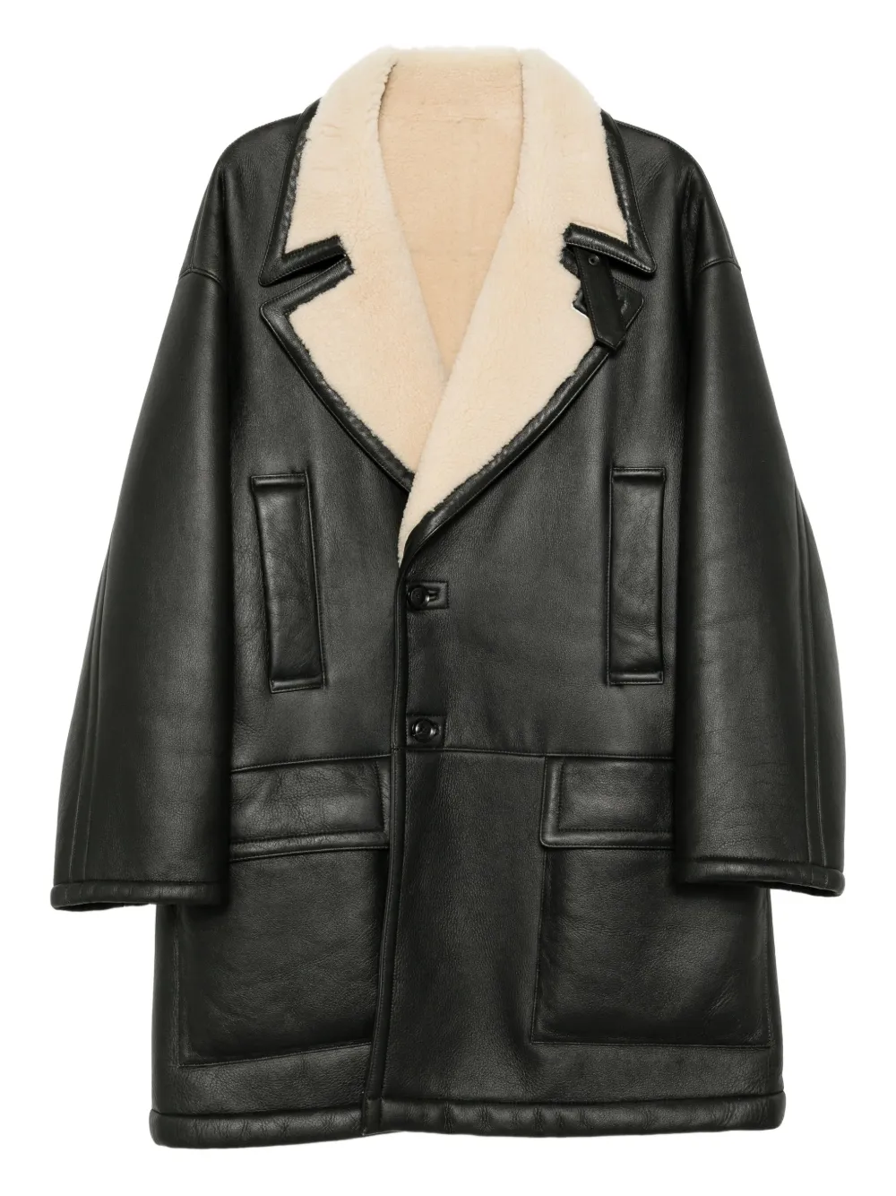 Yoke mouton reversible coat | Black | Image 1