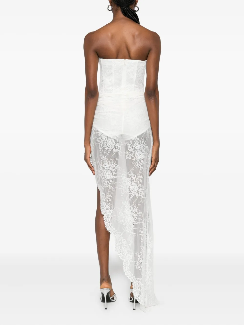 Giuseppe Di Morabito Laced Asymmetric Maxi Dress In White