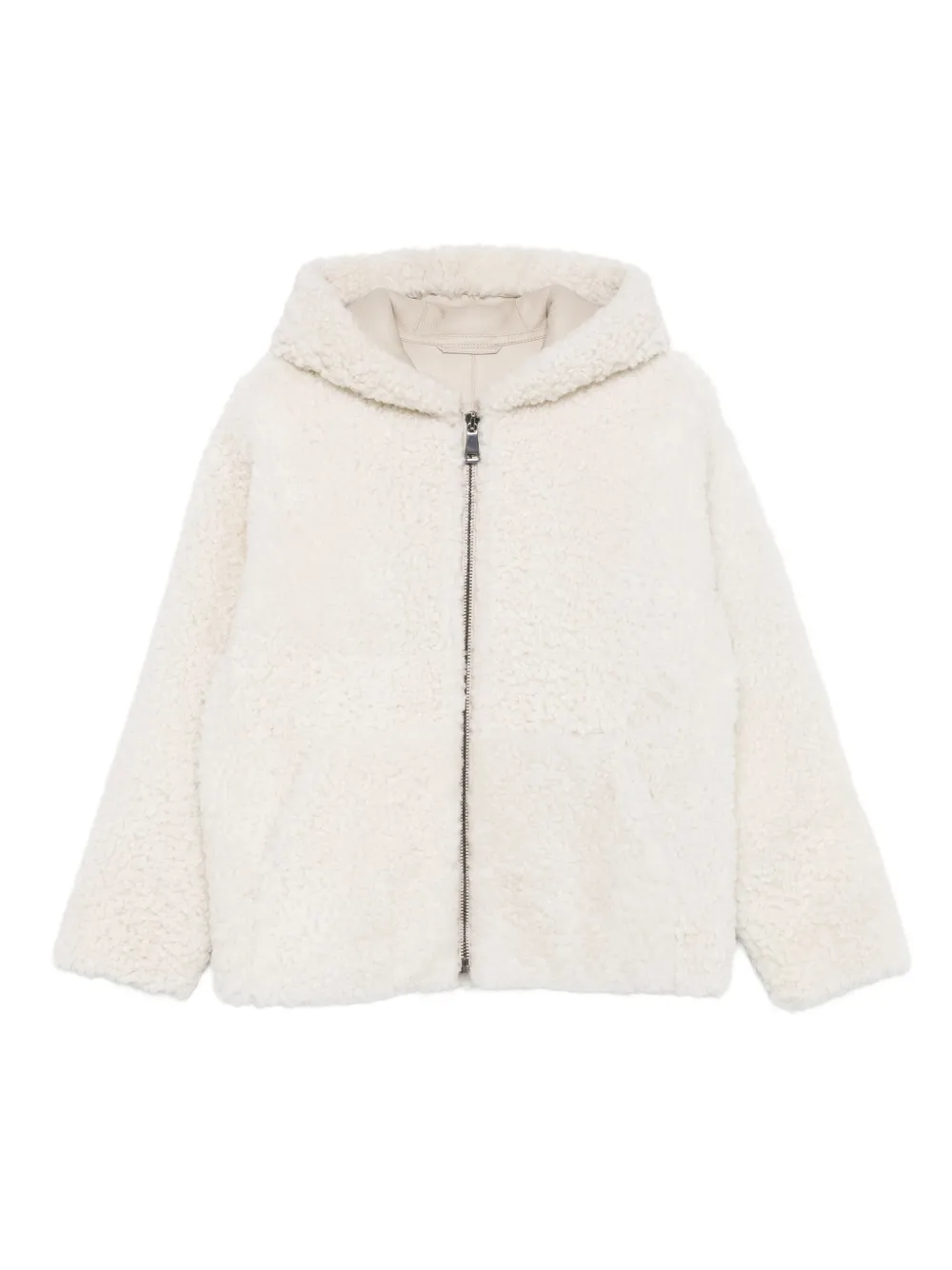Simonetta Ravizza hooded shearling jacket | Neutrals | Image 1