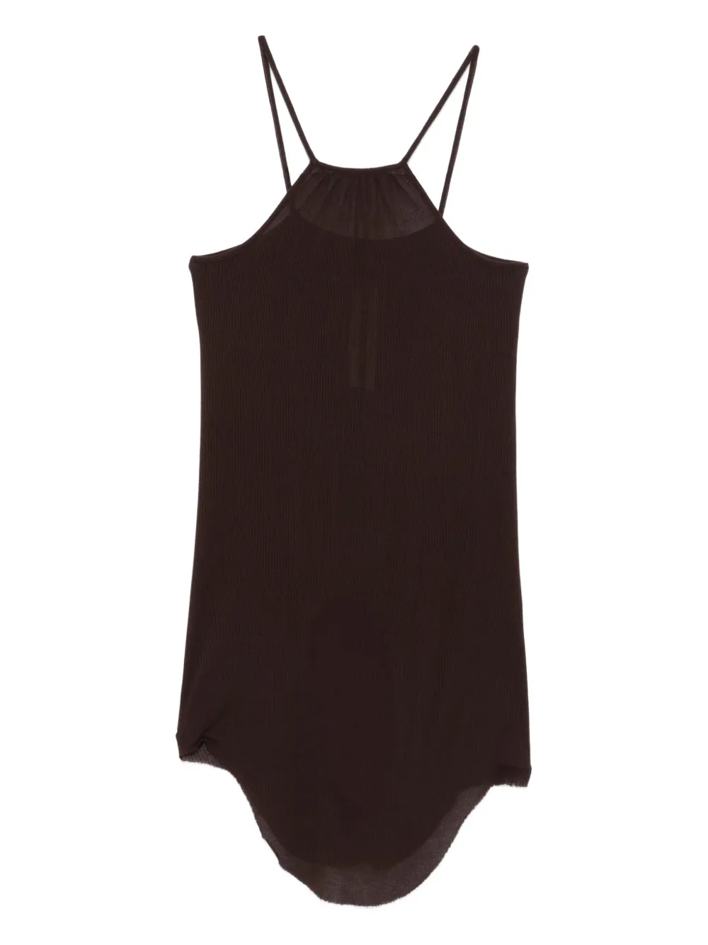 Rick Owens Skorpio ribgebreide top met spaghettibandjes Bruin
