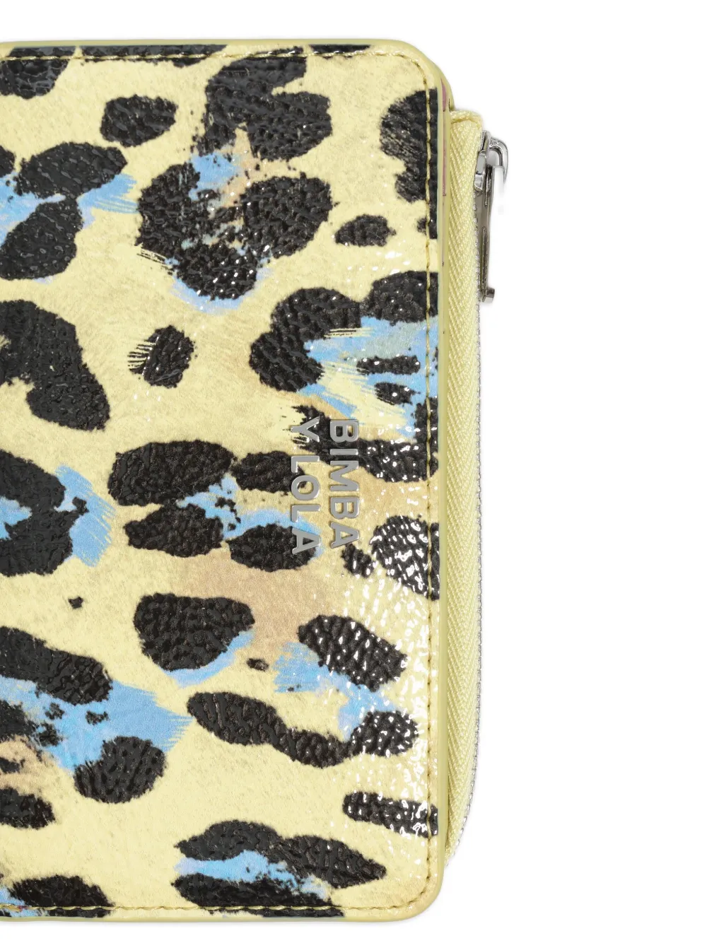 Bimba Y Lola Leopard-print Zip Purse In Yellow