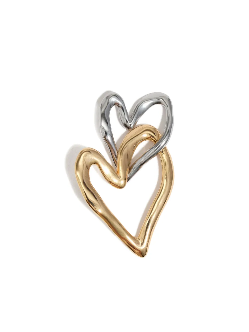 Bimba y Lola textured double heart earrings | Image 2