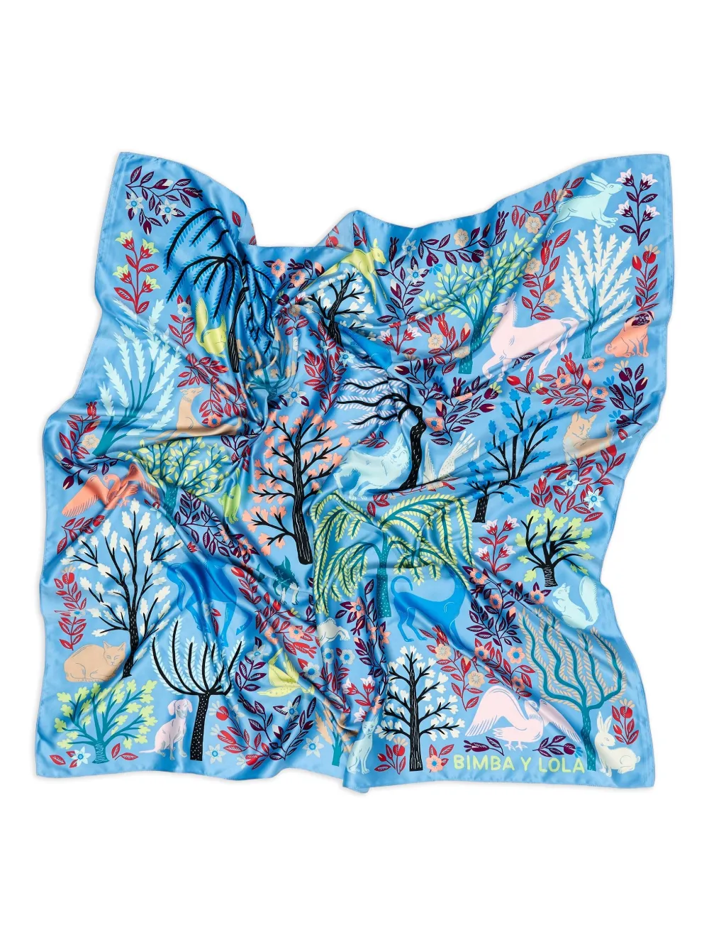 Bimba y Lola Animals Vegetation sjaal - Blauw