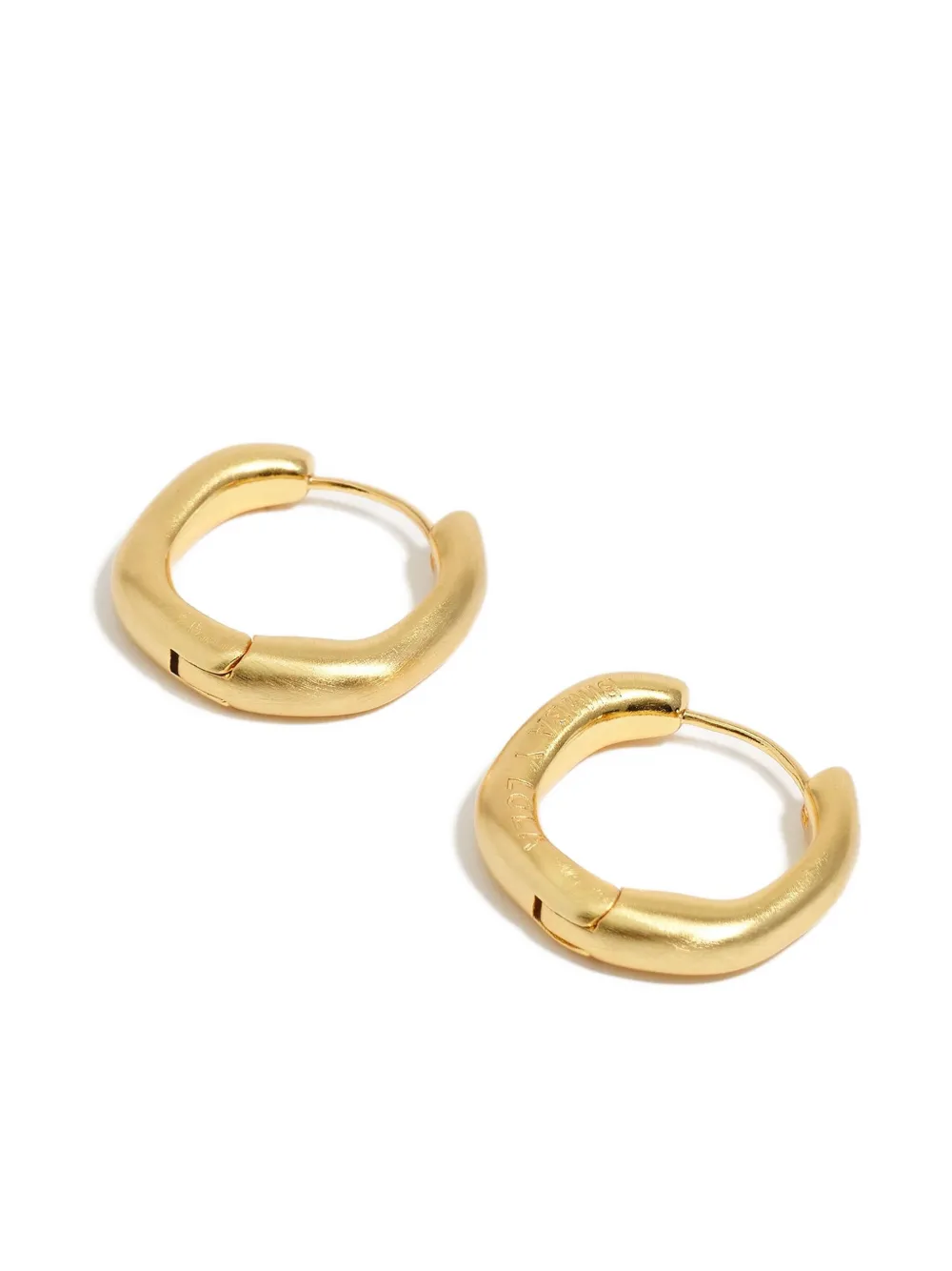 Bimba Y Lola Logo-engraved Hoop Earrings In Gold