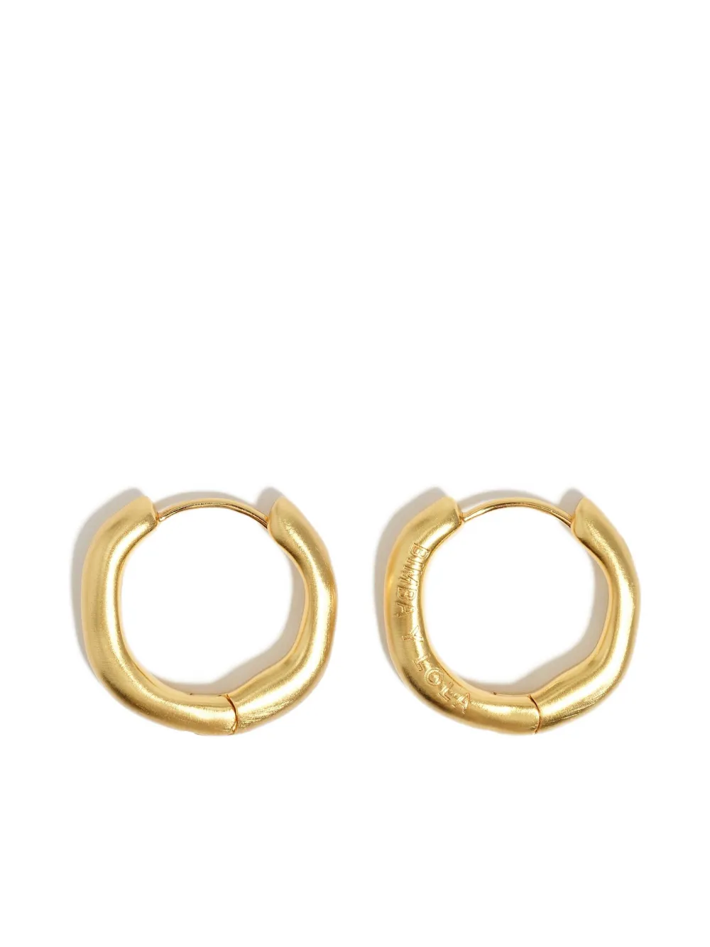 Bimba Y Lola Logo-engraved Hoop Earrings In Gold