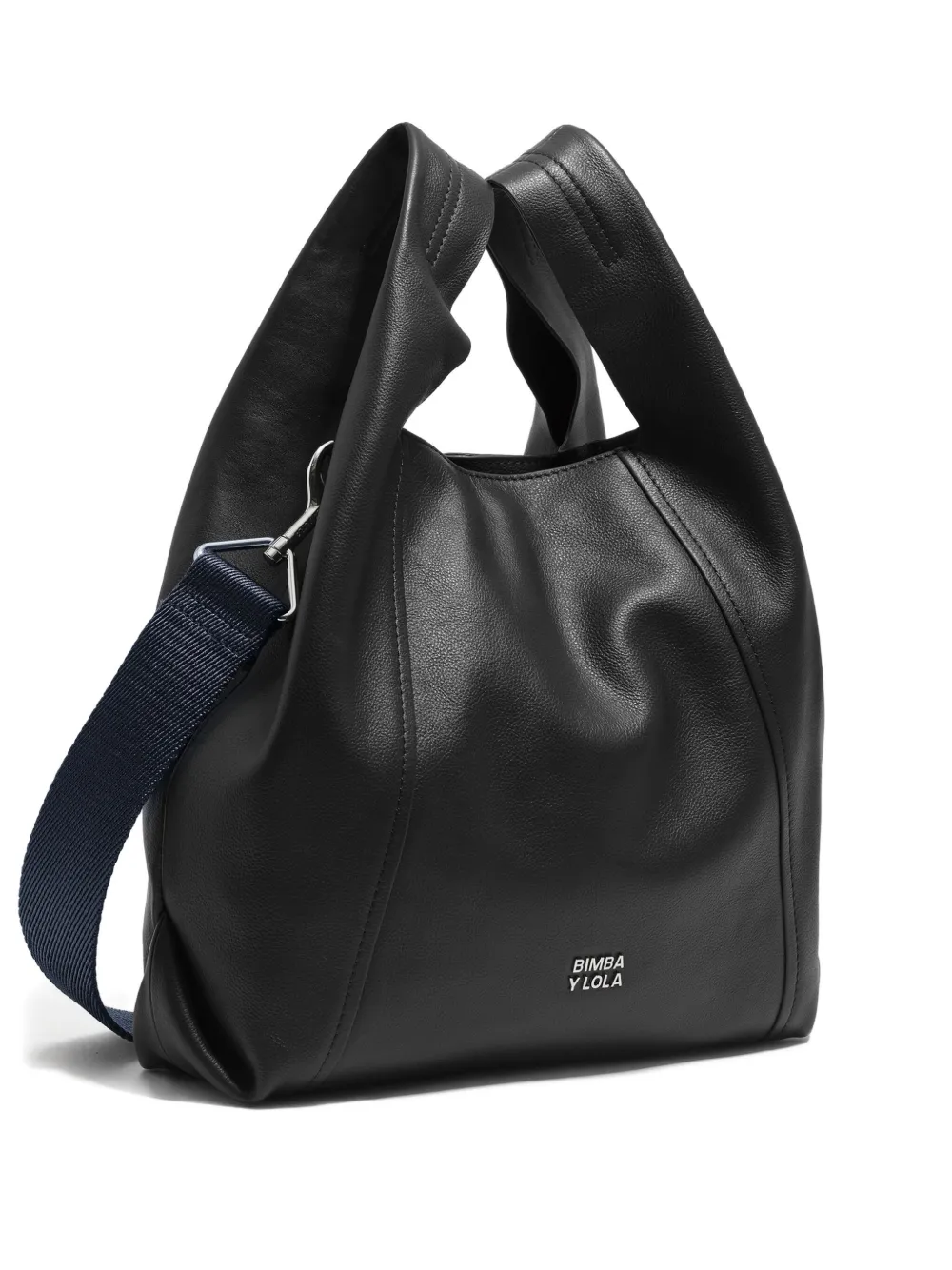 Bimba y Lola medium Paper leather tote bag | Black | Image 1