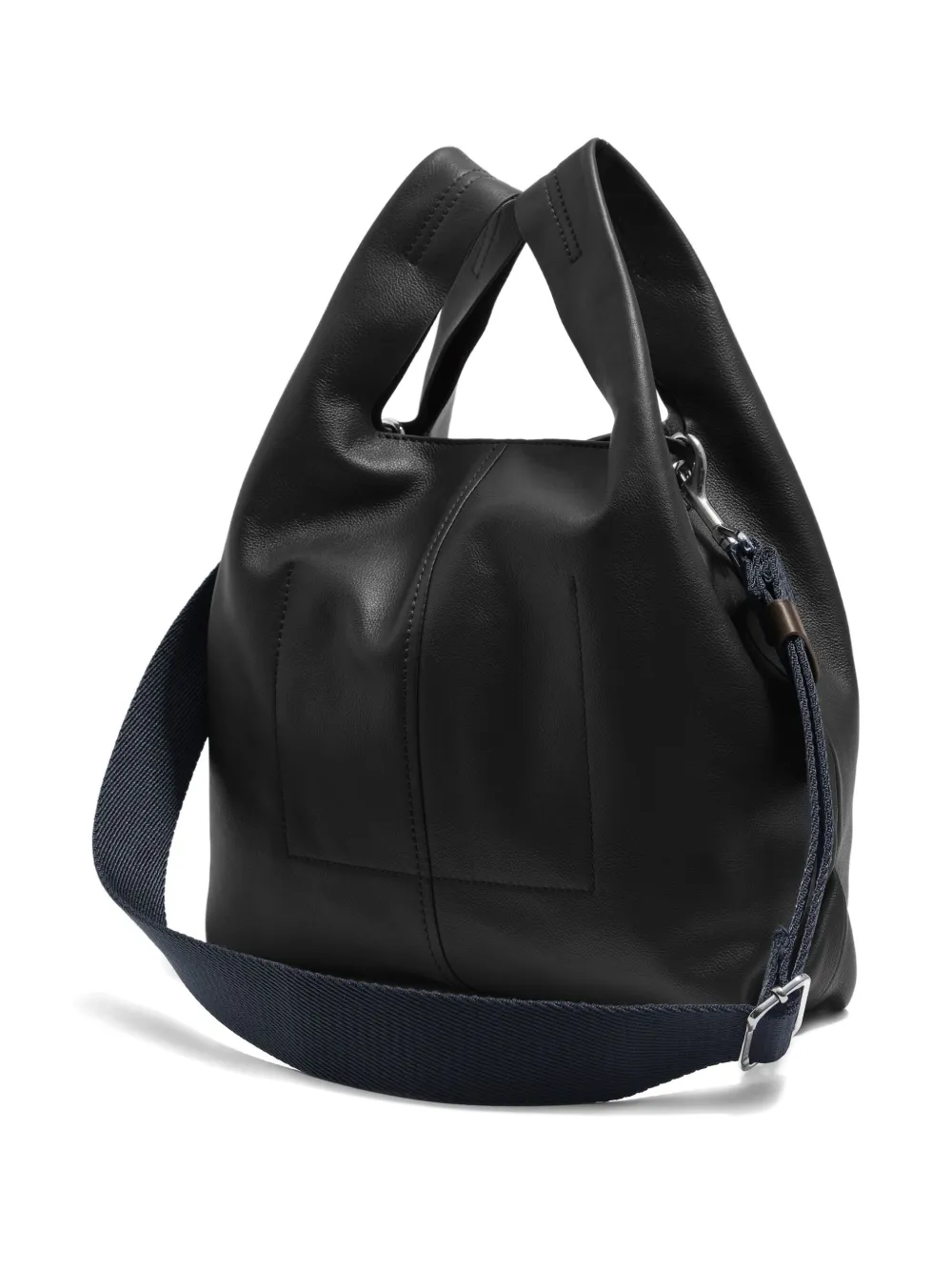 Bimba Y Lola Medium Paper Leather Tote Bag In Black