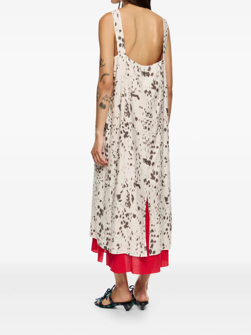 Bimba Y Lola Lynx Contrast Hem Dress In Neutral