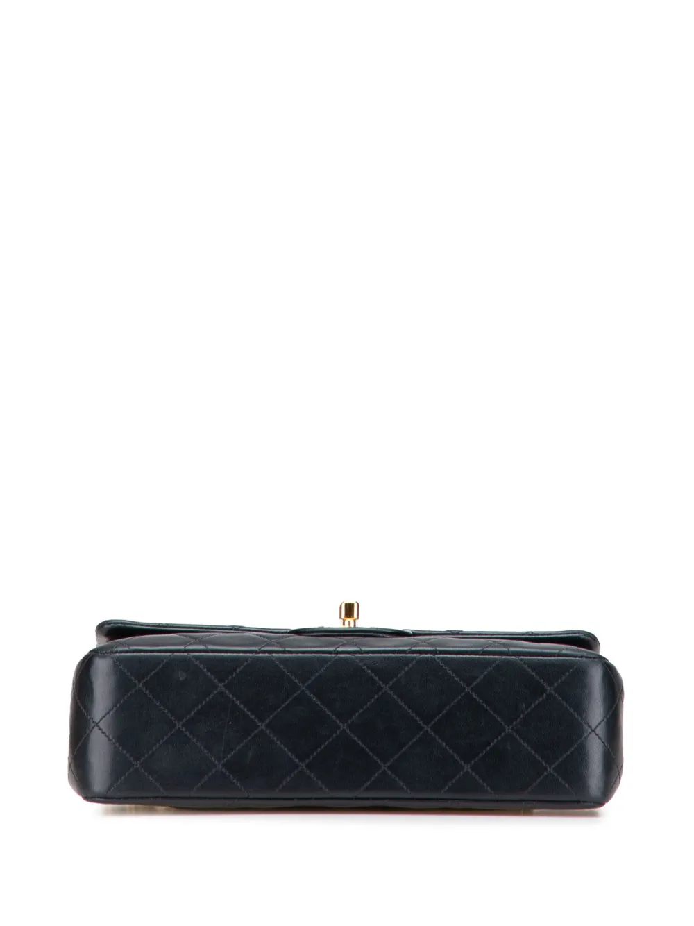 Pre-owned Chanel 1996-1997 Small Classic Lambskin Double Flap Shoulder Bag In Black
