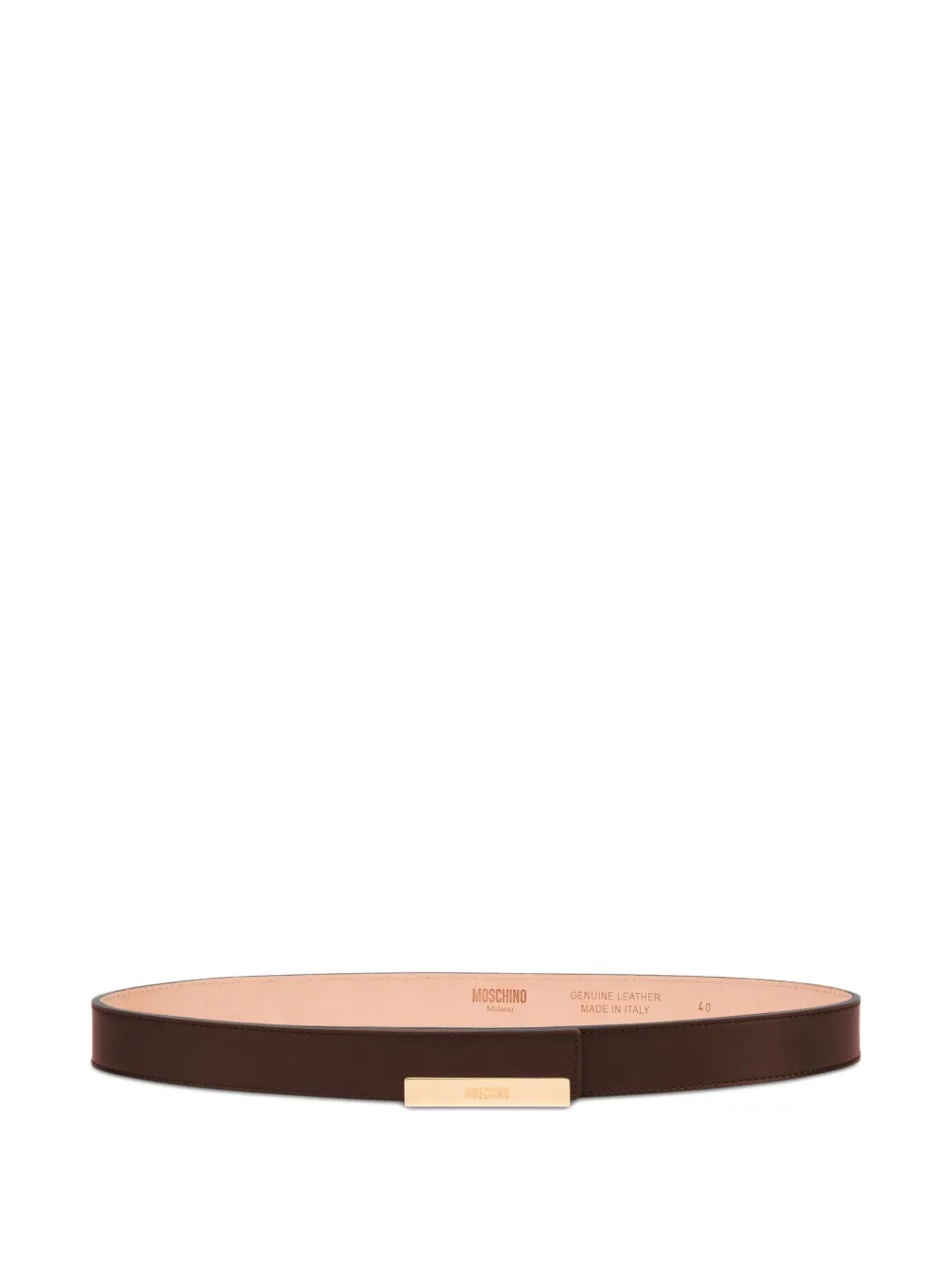 Moschino Leren riem Bruin