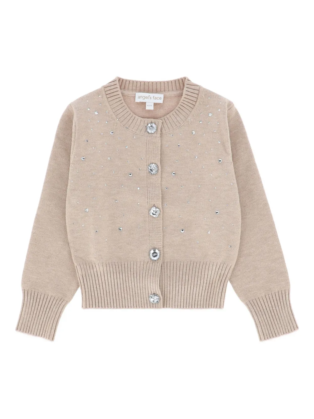ANGEL'S FACE KIDS embellished button cardigan - Nude