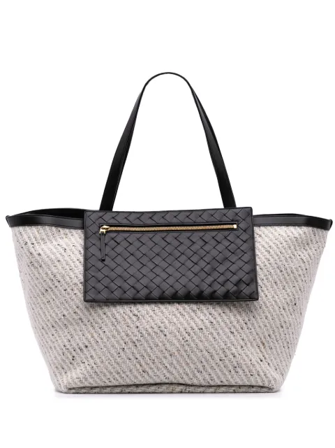 Bottega Veneta Pre-Owned 2012-2025 Large Wool and Calfskin Flip Flap tote bag