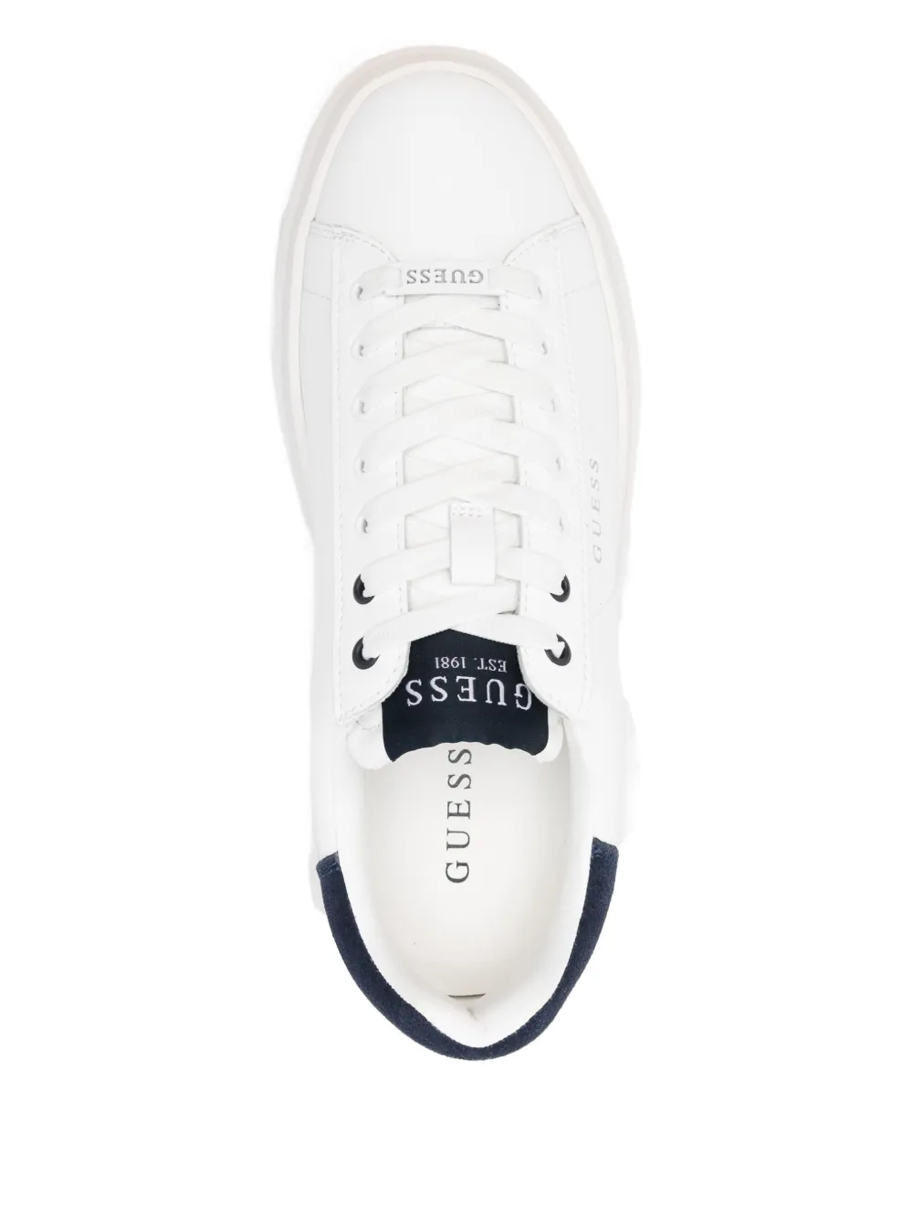Guess Usa Panelled Leather Sneakers In Multi