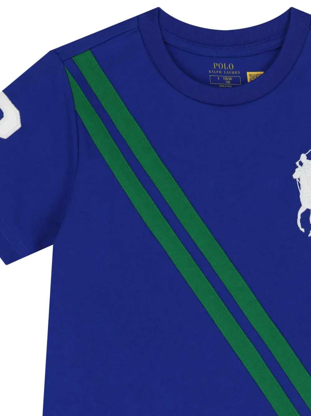 POLO RALPH LAUREN KIDS T-shirt met diagonale streep en logo Blauw