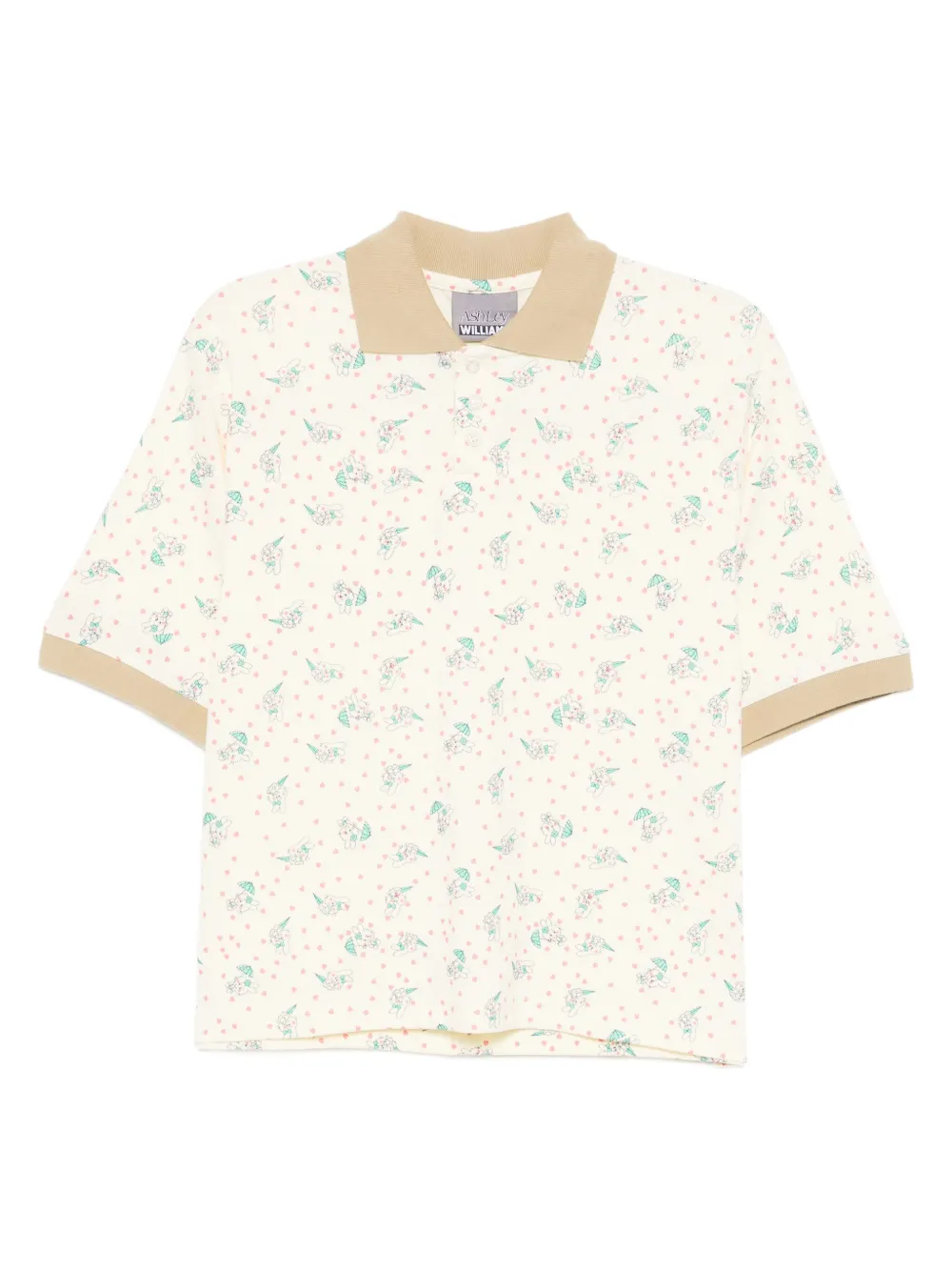 Ashley Williams bunny-print polo shirt | Neutrals | Image 1