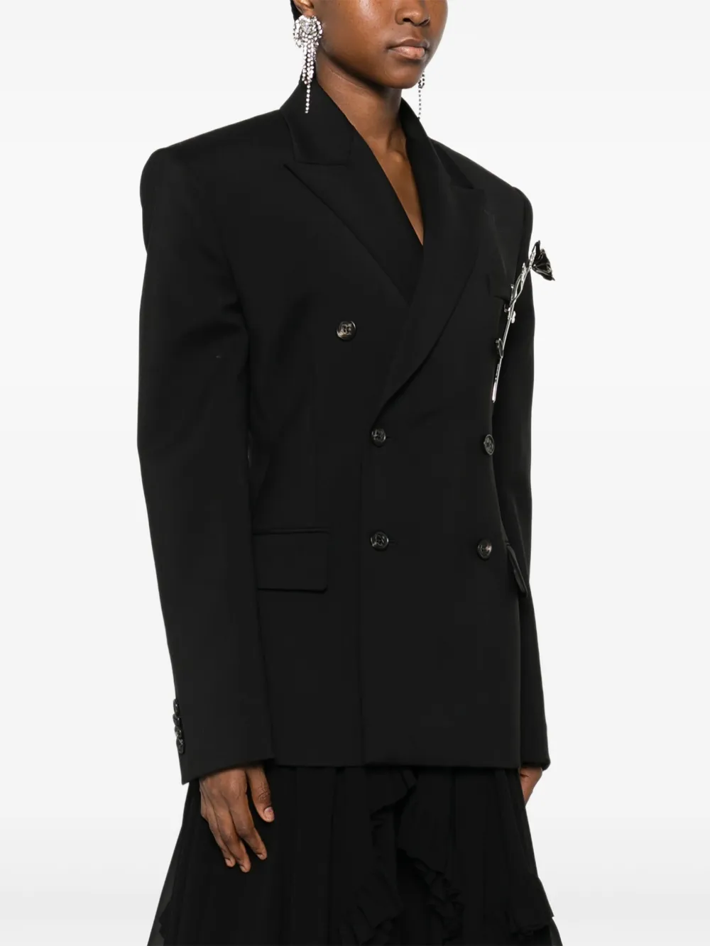 Giuseppe Di Morabito Blazer met dubbele rij knopen en broche Zwart