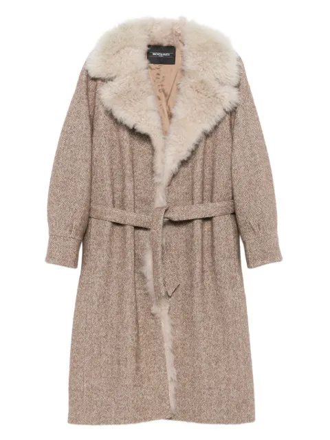 Simonetta Ravizza herringbone-pattern belted coat
