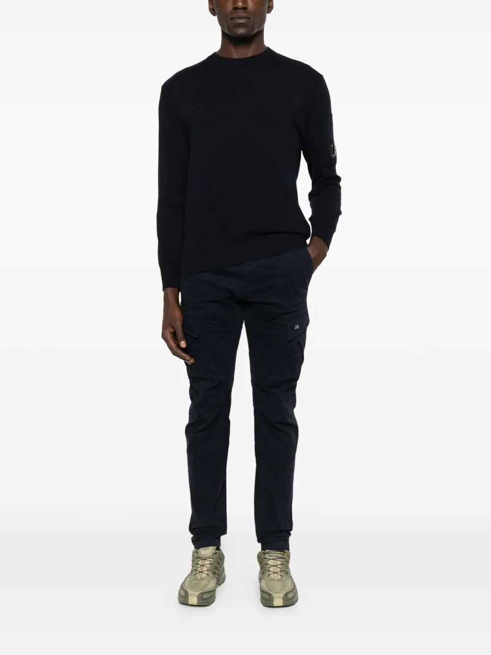 C.P. Company lens-detail crew-neck sweater - Blauw