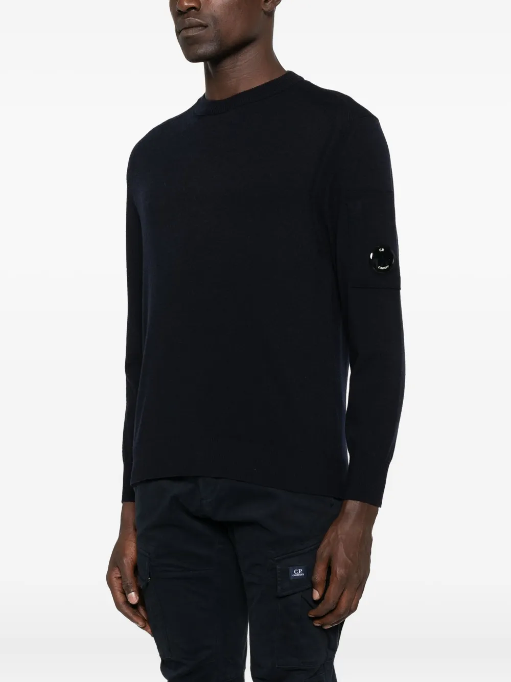 C.P. Company lens-detail crew-neck sweater Blauw