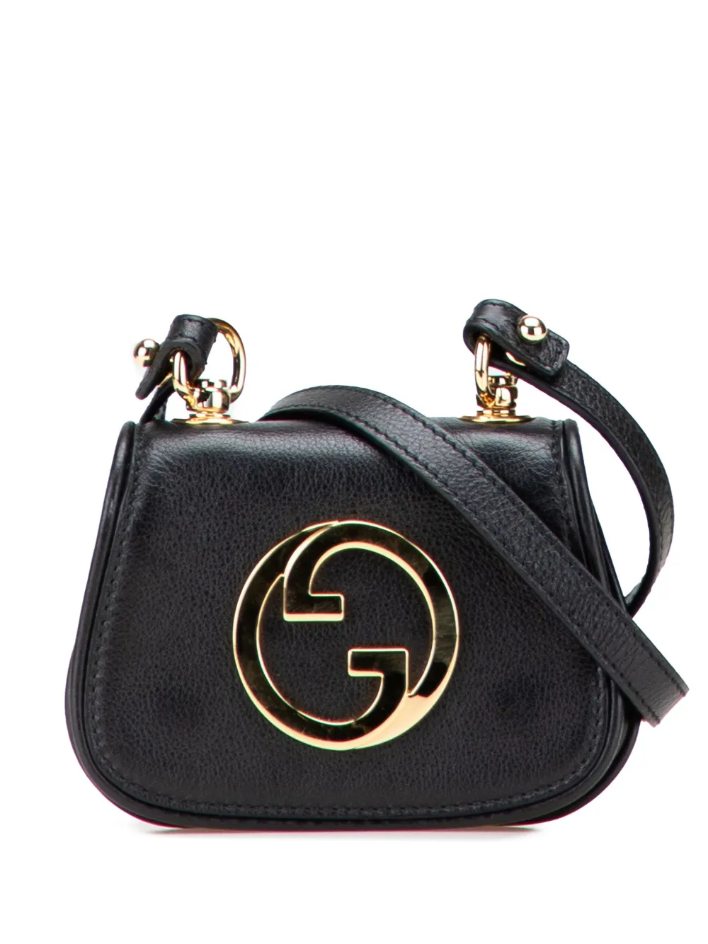 2016-2025 Textured Calfskin Blondie Card Case on Strap crossbody bag
