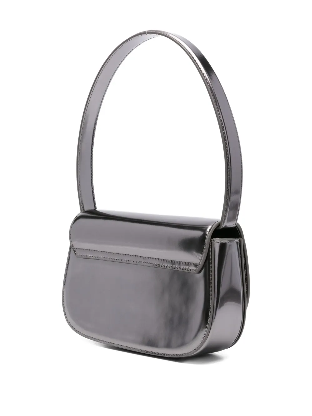 Diesel metallic-plaque top-handle handbag - Grijs