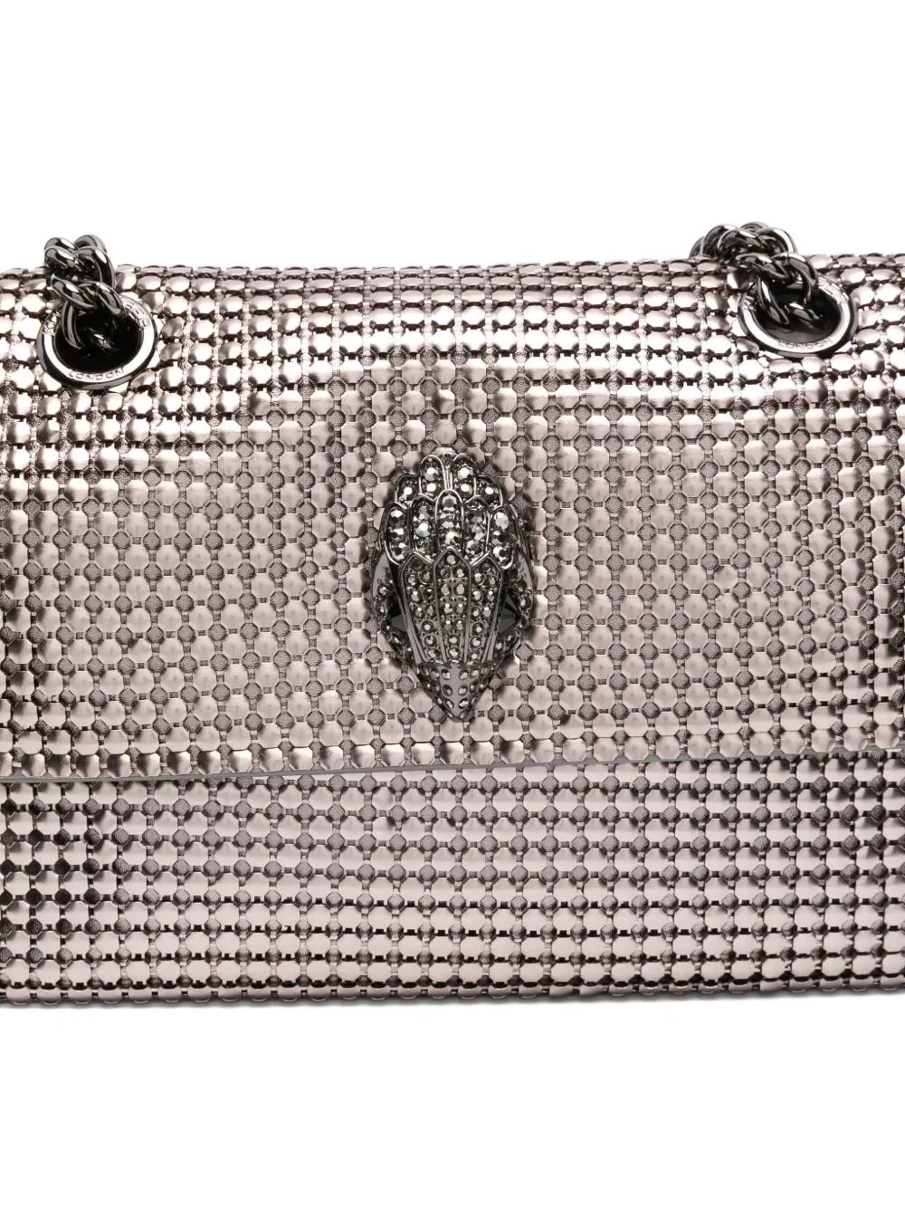 Kurt Geiger Kensington Chainmail Studded Cross Body Bag In Gray