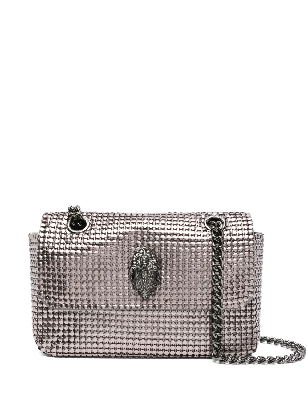Kurt Geiger Kensington Chainmail Studded Cross Body Bag In Gray