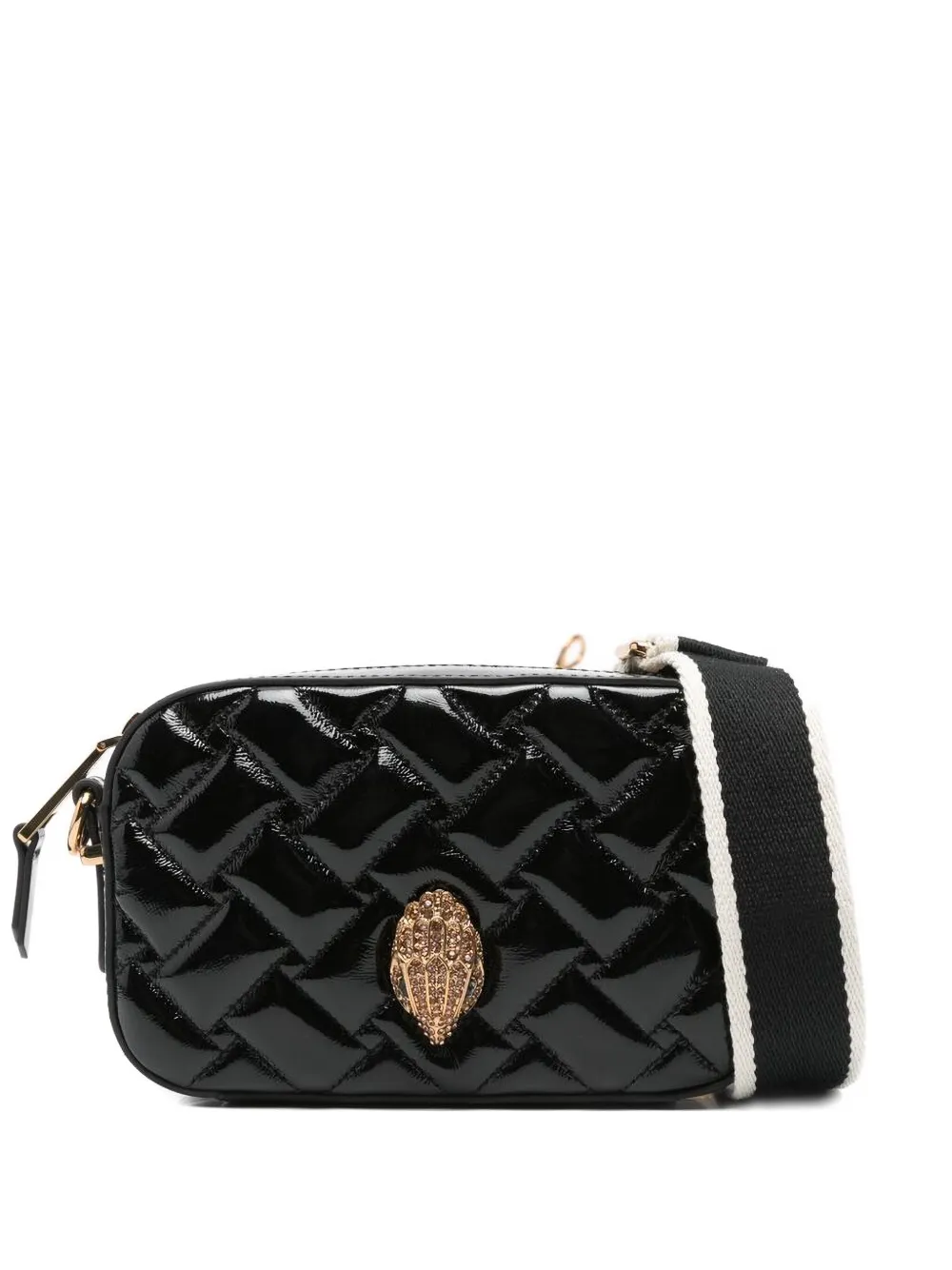 Kurt Geiger Quilted Lion-head Cross Body Bag In Black