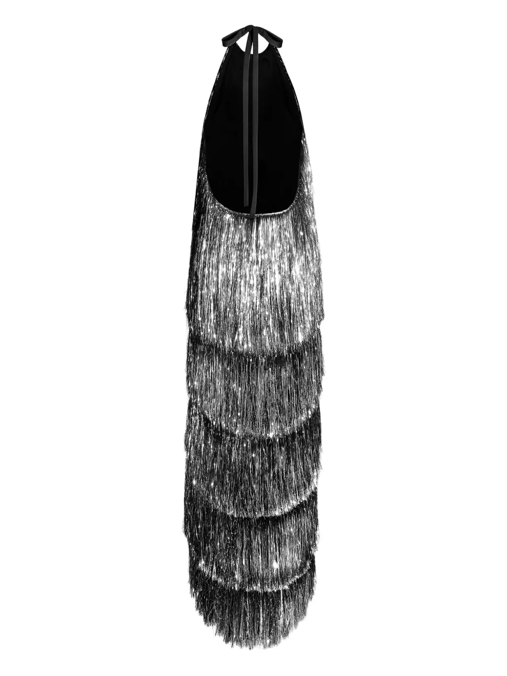Aleksandre Akhalkatsishvili Maxi-jurk met franje Zilver