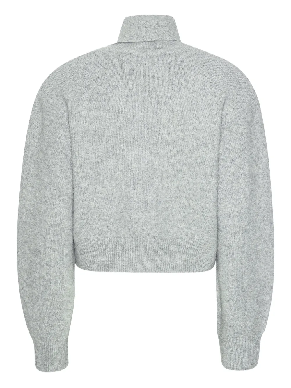 Rotate Birger Christensen Knitwear With Attached Scarf And Cropped Length In Gray