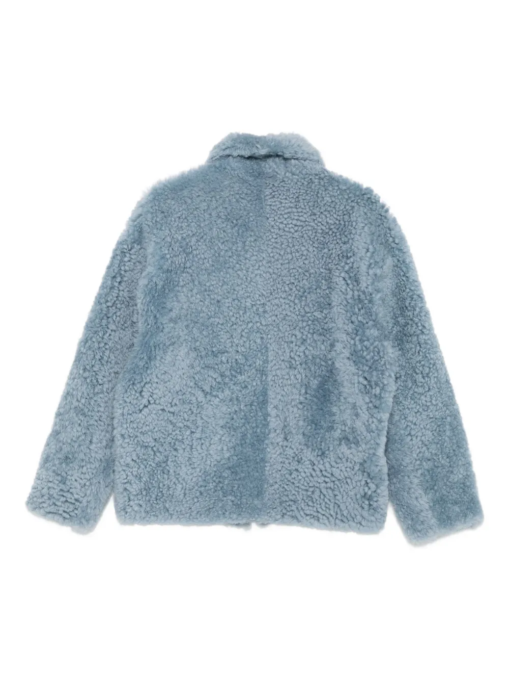 Simonetta Ravizza Zip-front Shearling Jacket In Blue