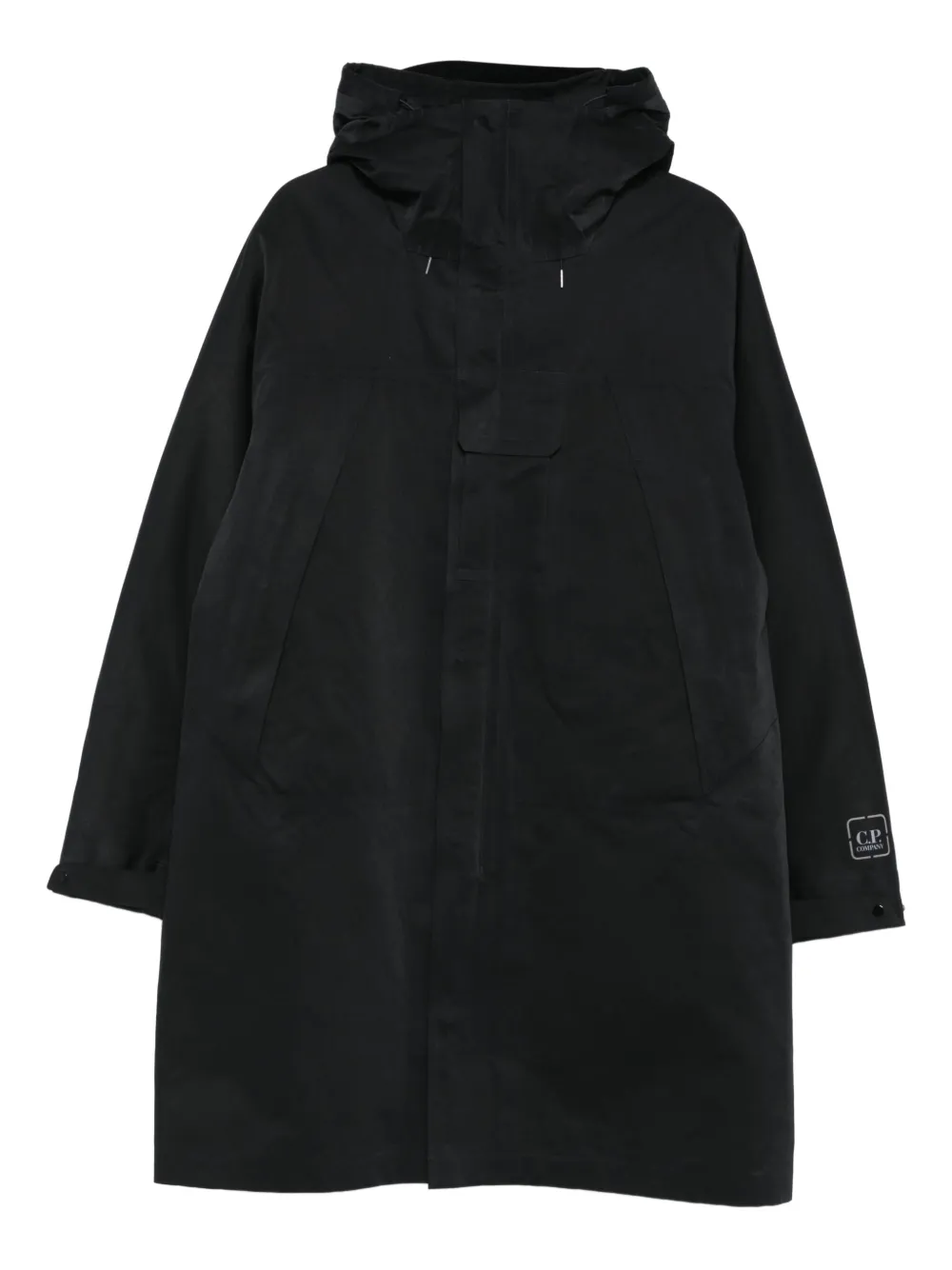 C.P. Company hooded panelled coat Zwart