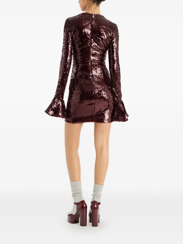 rotate red sequin dress ROTATE BIRGER CHRISTENSEN sequin-embellishment Mini Dress | Red