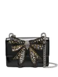 Kurt Geiger London bow-embellished patent-leather cross body bag - Black