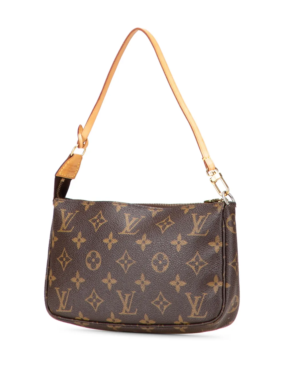 Pre-owned Louis Vuitton 1998 Monogram Pochette Accessoires Shoulder Bag In Brown