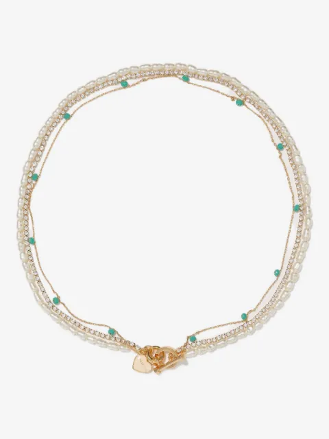 BIMBA Y LOLA double-layer heart-logo necklace