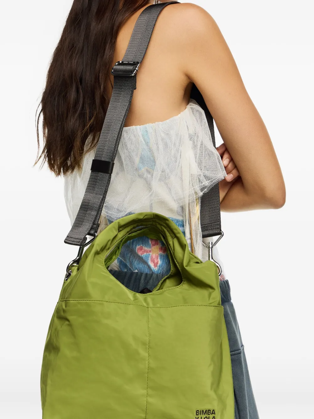 Bimba Y Lola Medium Logo-detail Tote Bag In Green