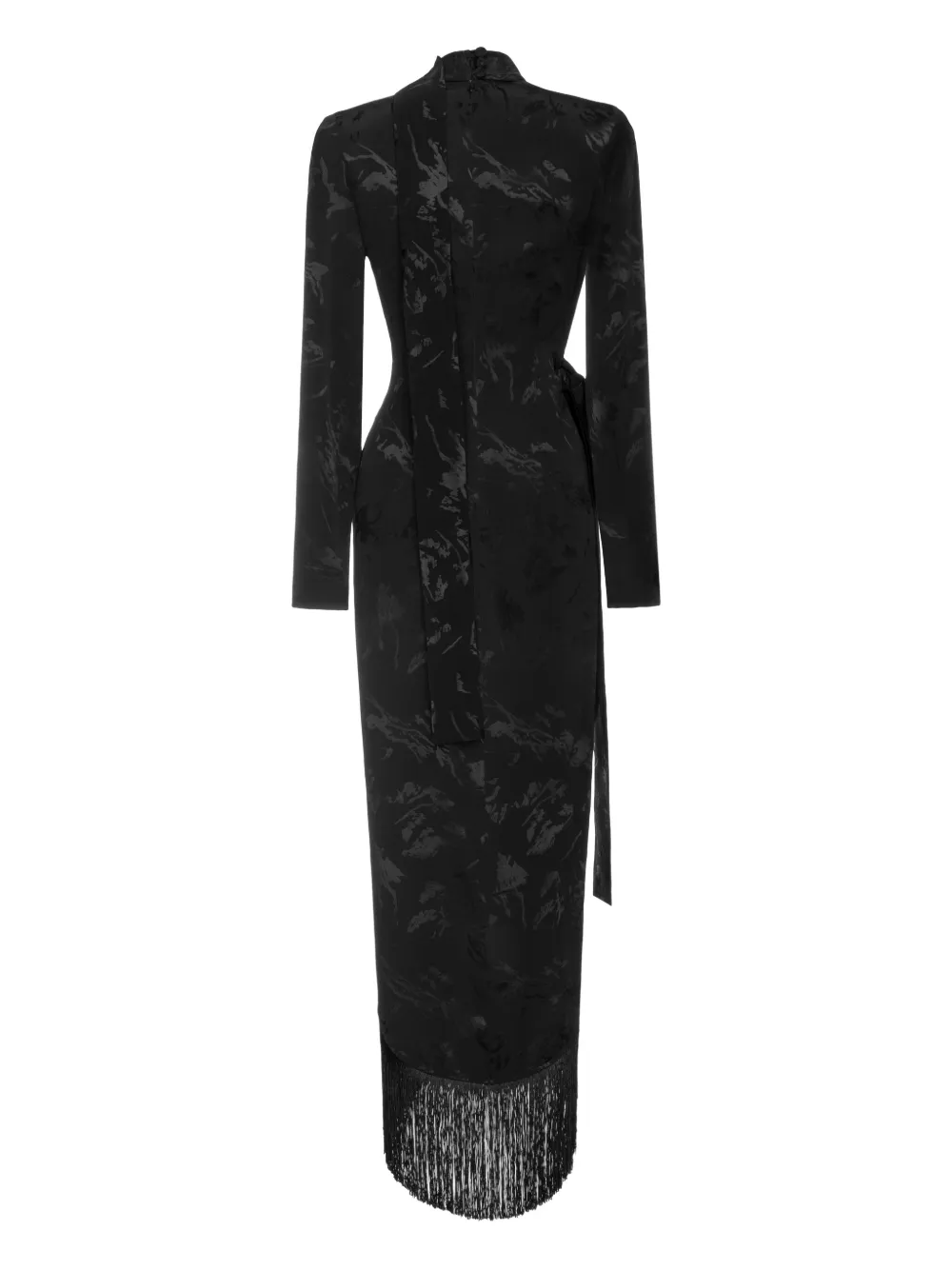 Aleksandre Akhalkatsishvili Maxi-jurk met franje Zwart