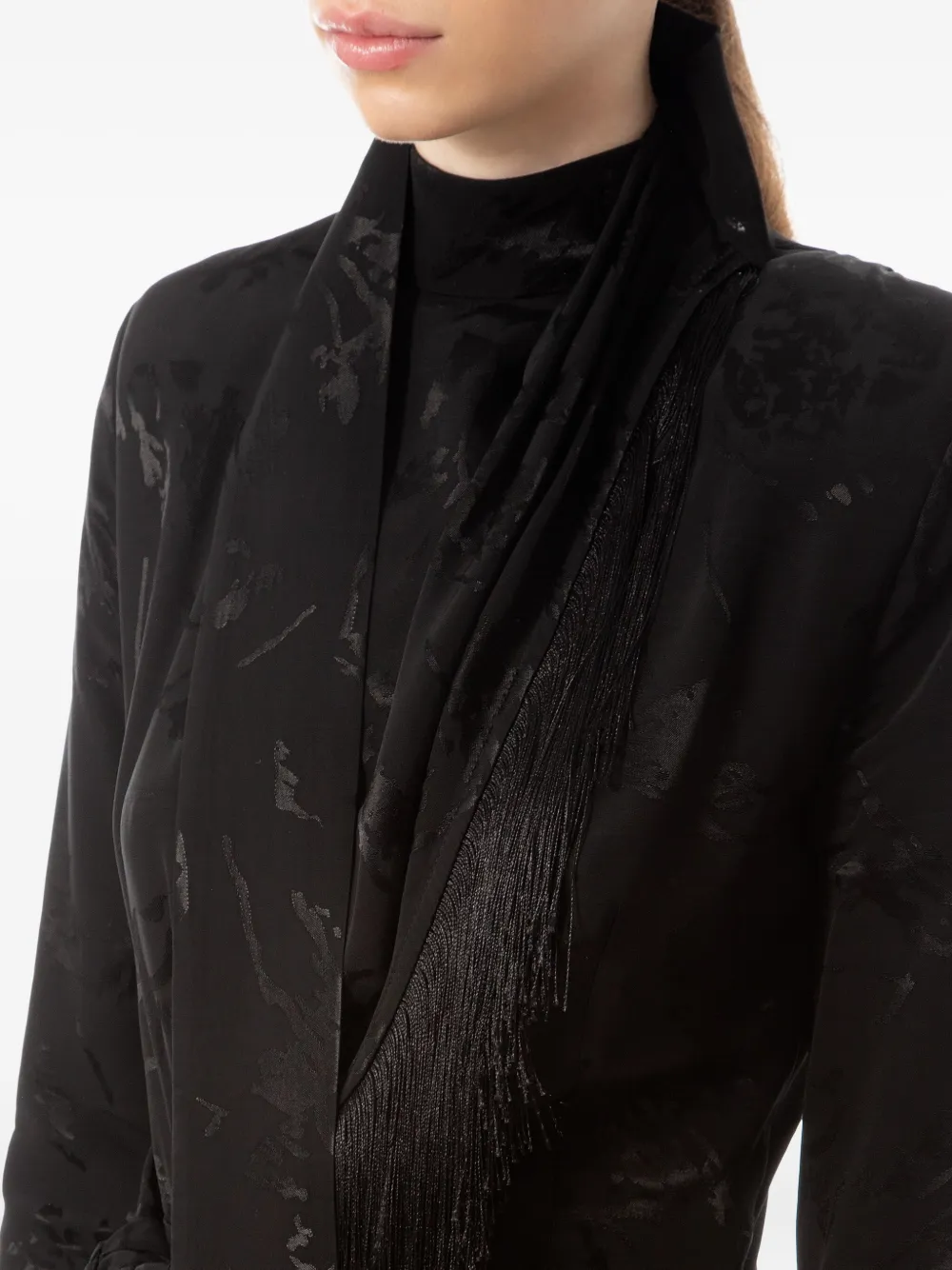 Aleksandre Akhalkatsishvili Maxi-jurk met franje Zwart