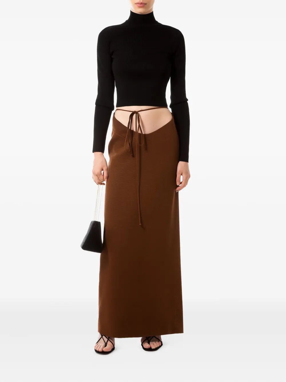 Aleksandre Akhalkatsishvili Cut-out Maxi Skirt In Brown
