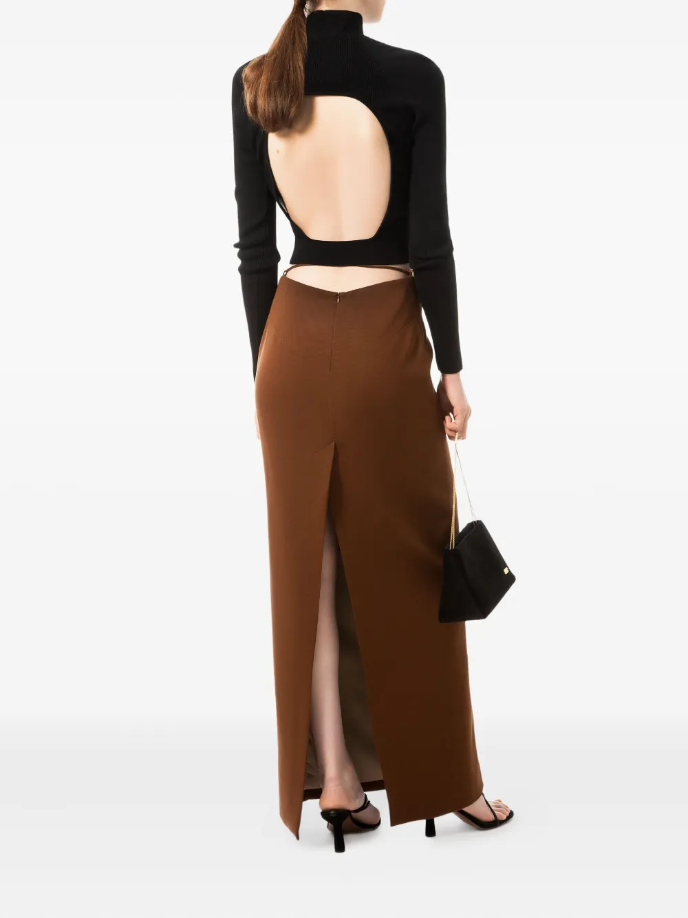 Aleksandre Akhalkatsishvili Cut-out Maxi Skirt In Brown