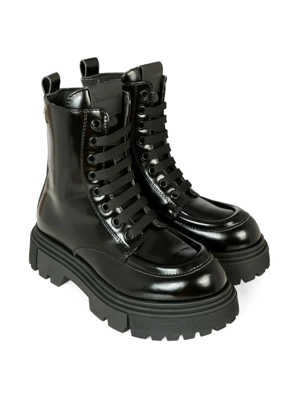 Calvin Klein Kids lace-up platform boots Zwart