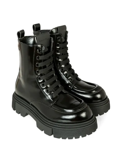 Calvin Klein Kids lace-up platform boots