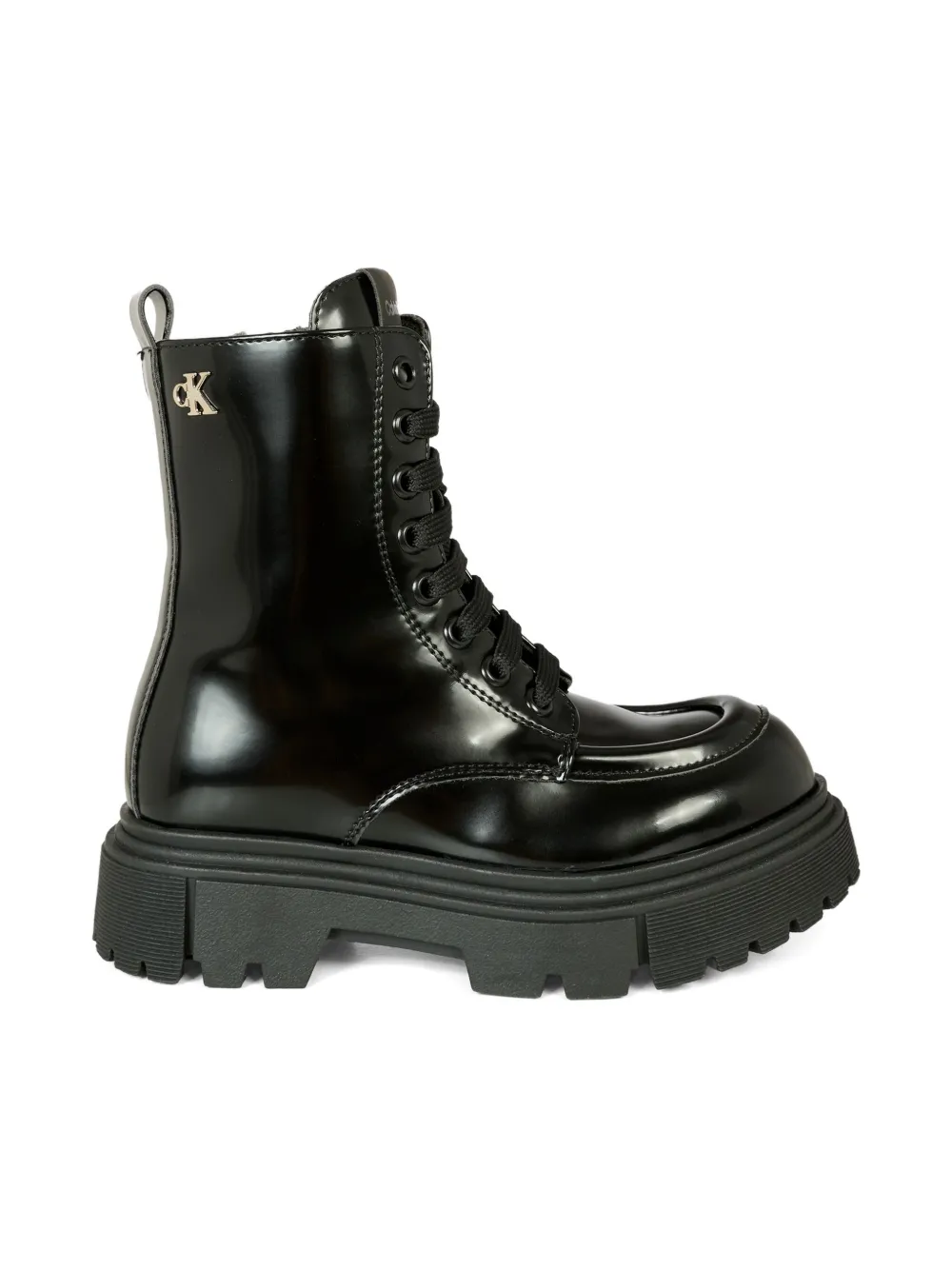Calvin Klein Kids lace-up platform boots - Zwart