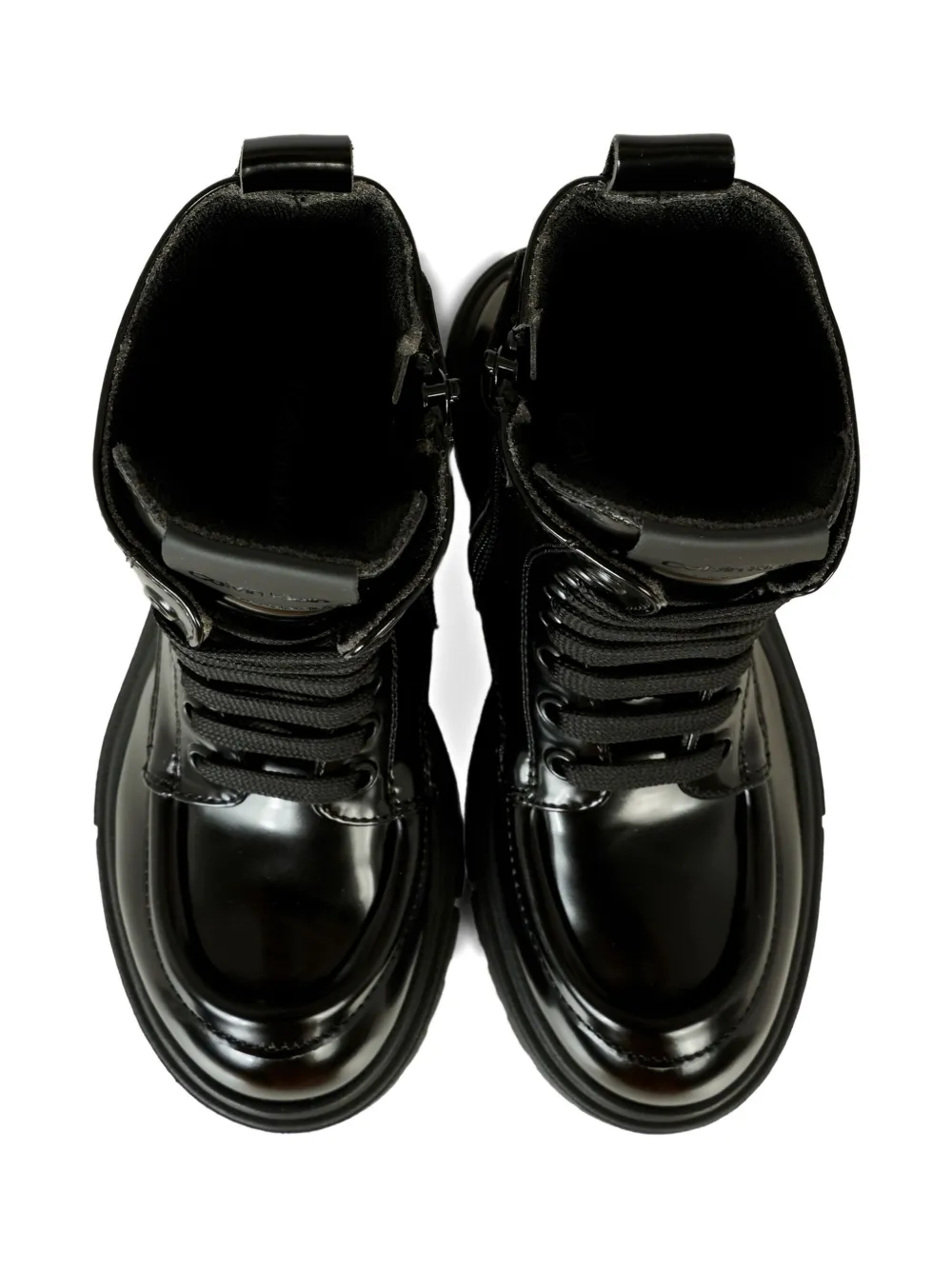 Calvin Klein Lace-up Platform Boots In Black
