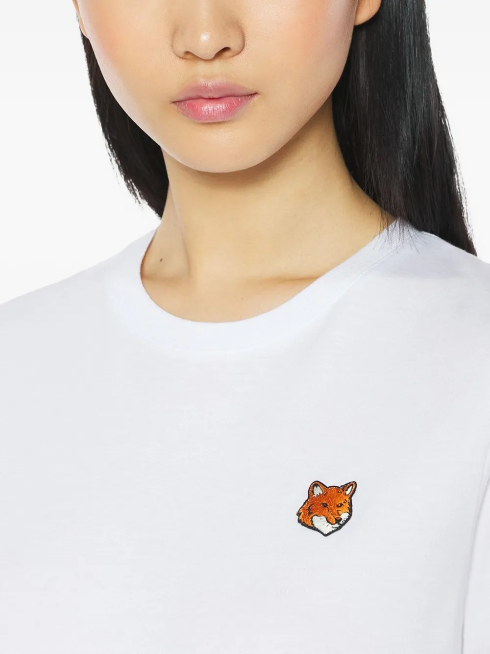 Maison Kitsuné Fox Head Patch Regular Tee Shirt In Gray