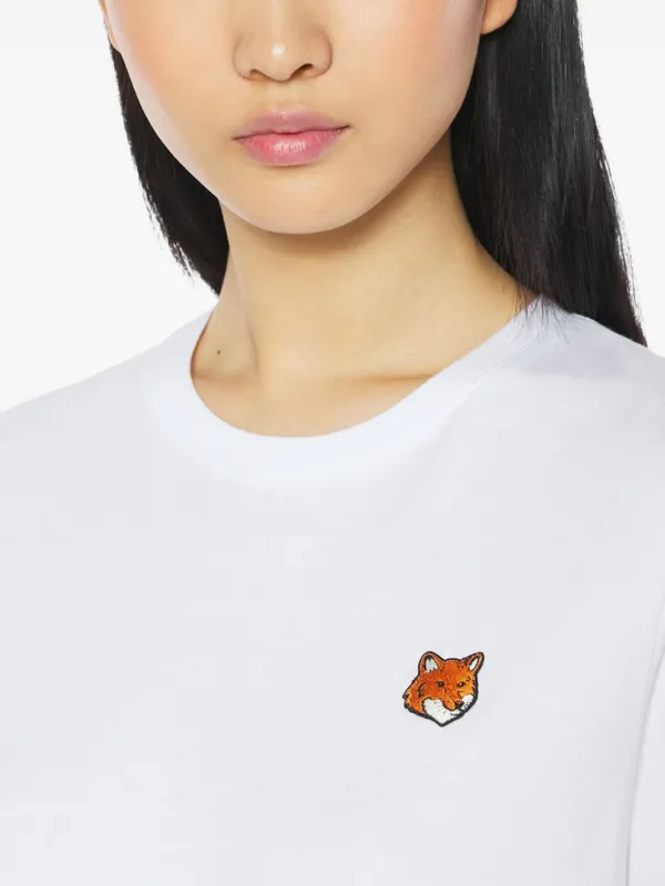 Maison Kitsuné Camiseta Com Patch De Raposa | Branco | FARFETCH BR